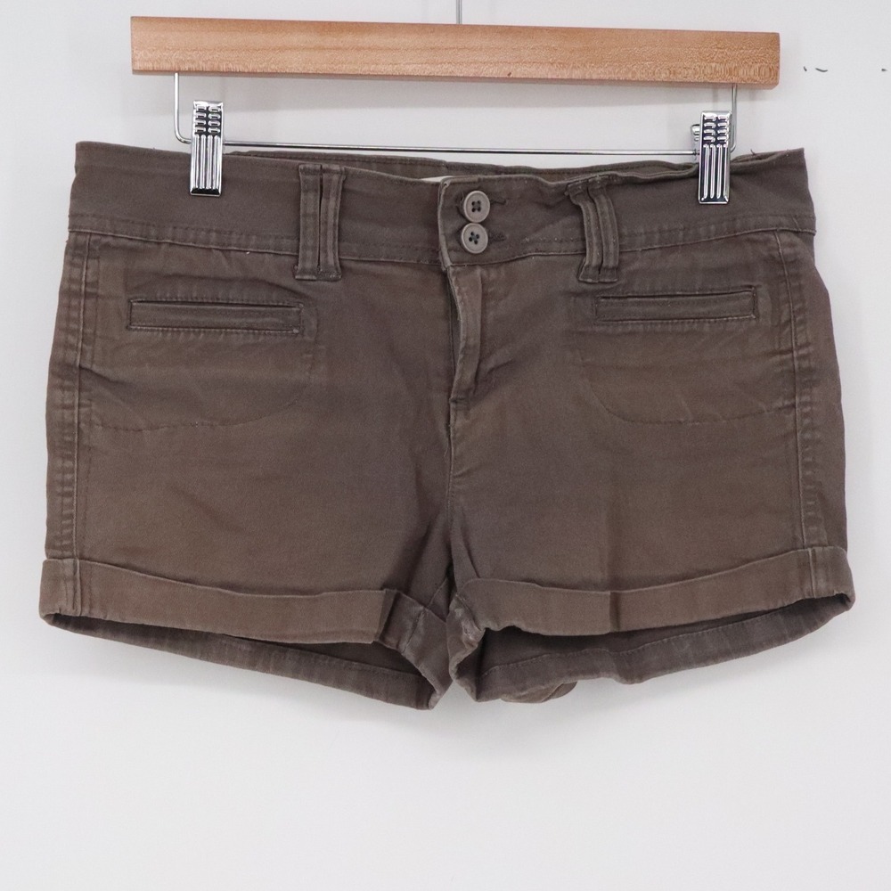 Feathers Shorts Womens Medium Brown Cuffed Stretch Cotton Casual Excellent